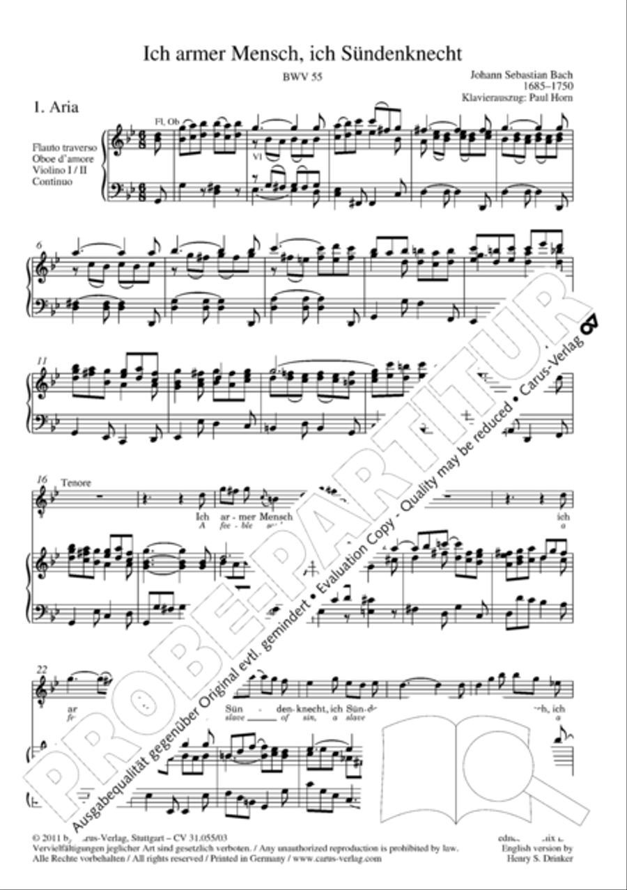 A feeble soul, a slave of sin (Ich armer Mensch, ich Sundenknecht) 4-Part scores gallery preview page 6