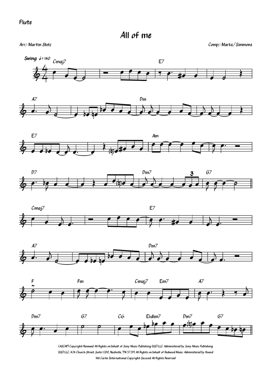 All Of Me Flute scores gallery preview page 2