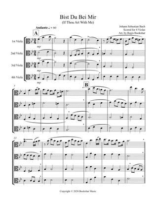Bist Du Bei Mir (Viola Quartet)