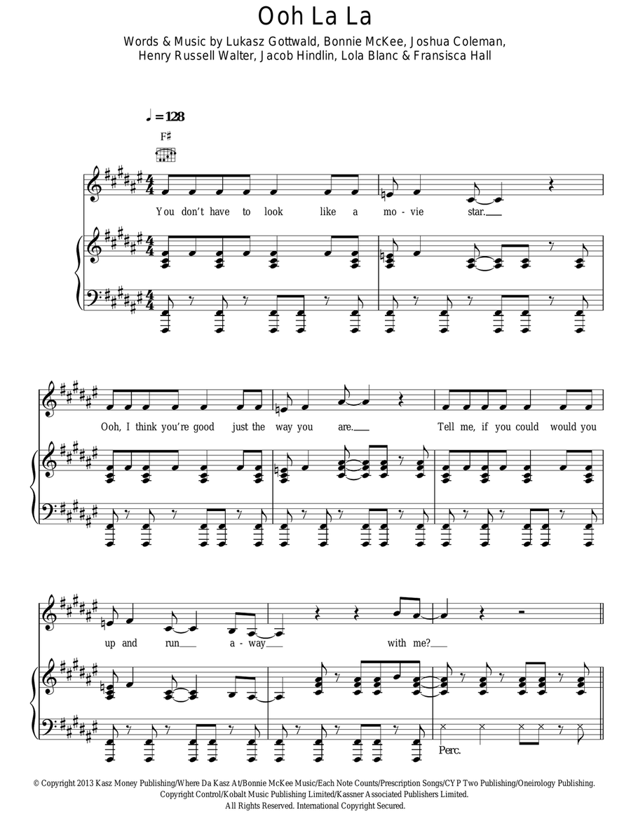 Ooh La La Acoustic Guitar scores gallery preview page 1