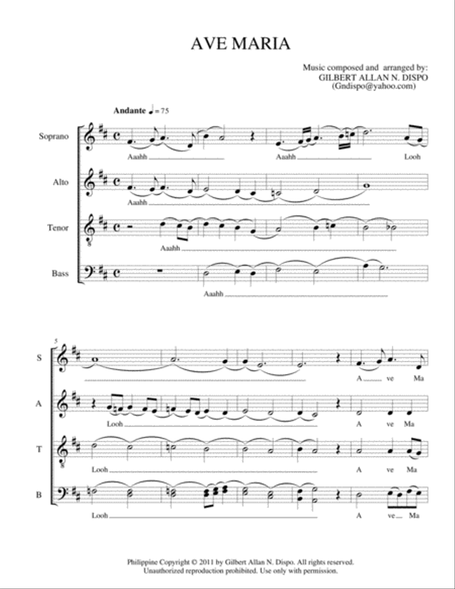 AVE MARIA AVE MARIA 4-Part scores gallery preview page 1