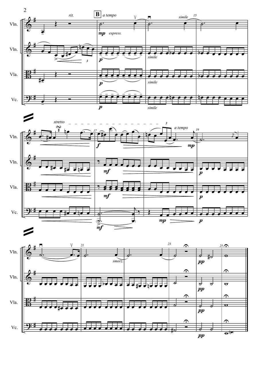 F. Chopin - Prelude №4 in e-moll, op. 28, arr. for String Quartet String Quartet scores gallery preview page 2