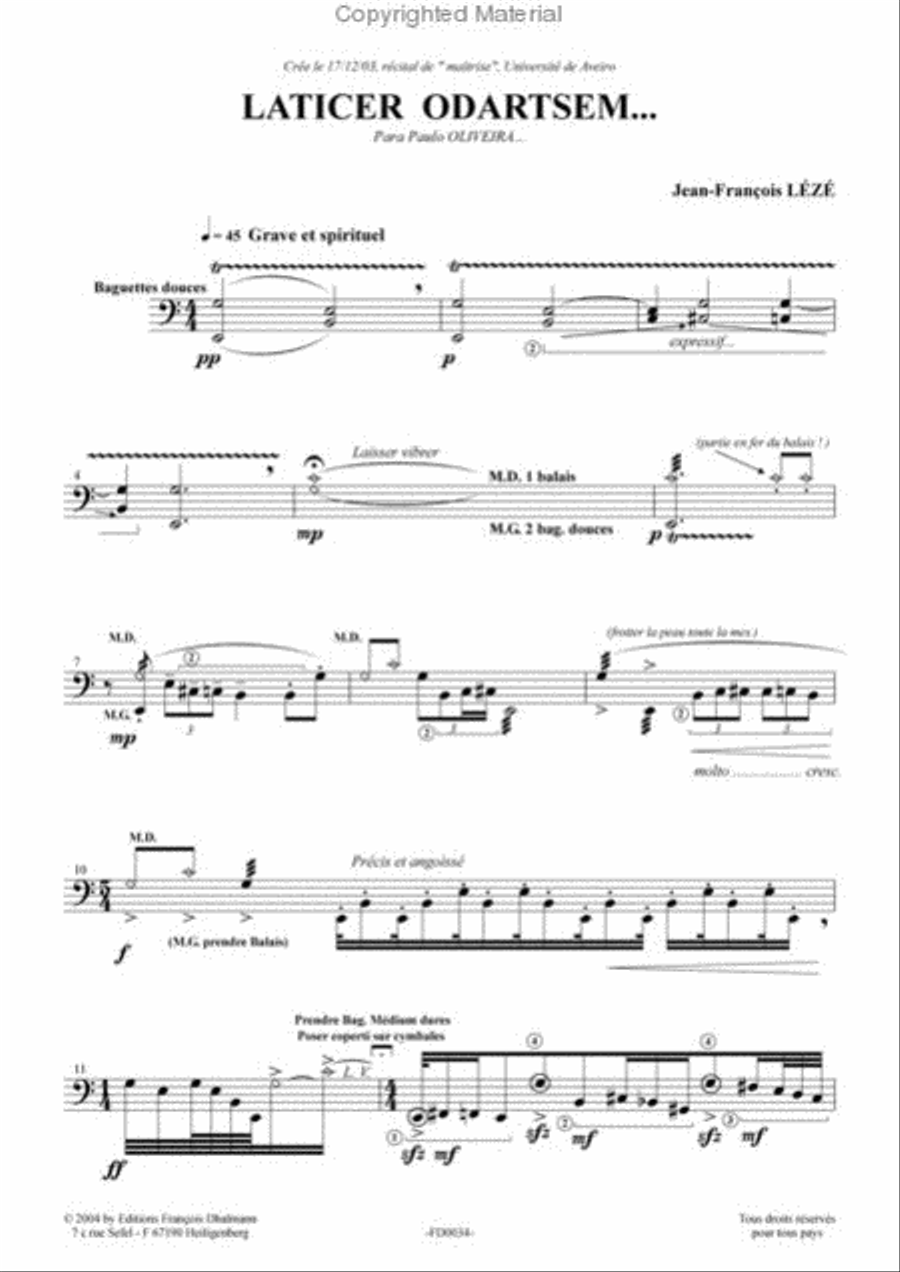 Laticer Odartsem Laticer Odartsem Percussion scores gallery preview page 2