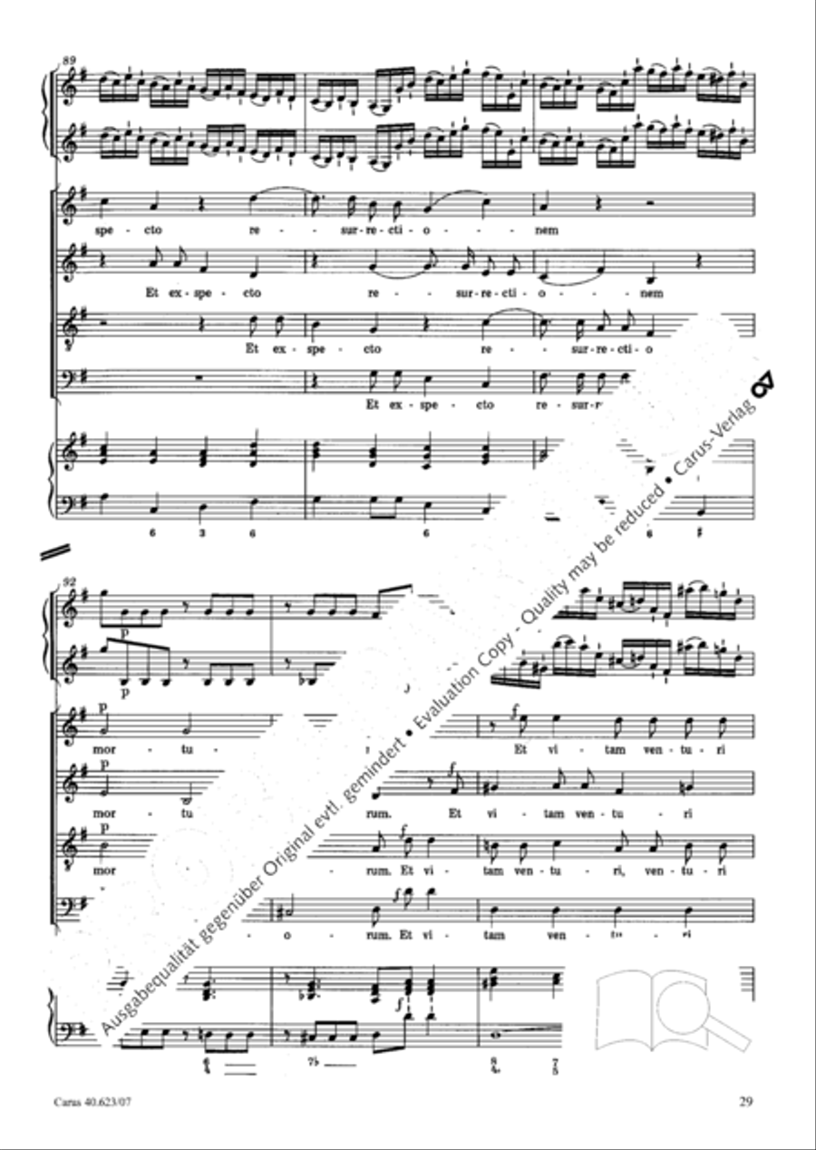 Missa brevis in G major 4-Part scores gallery preview page 30