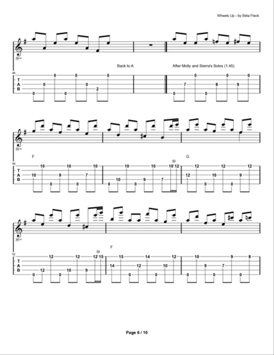 Wheels Up Banjo scores gallery preview page 6