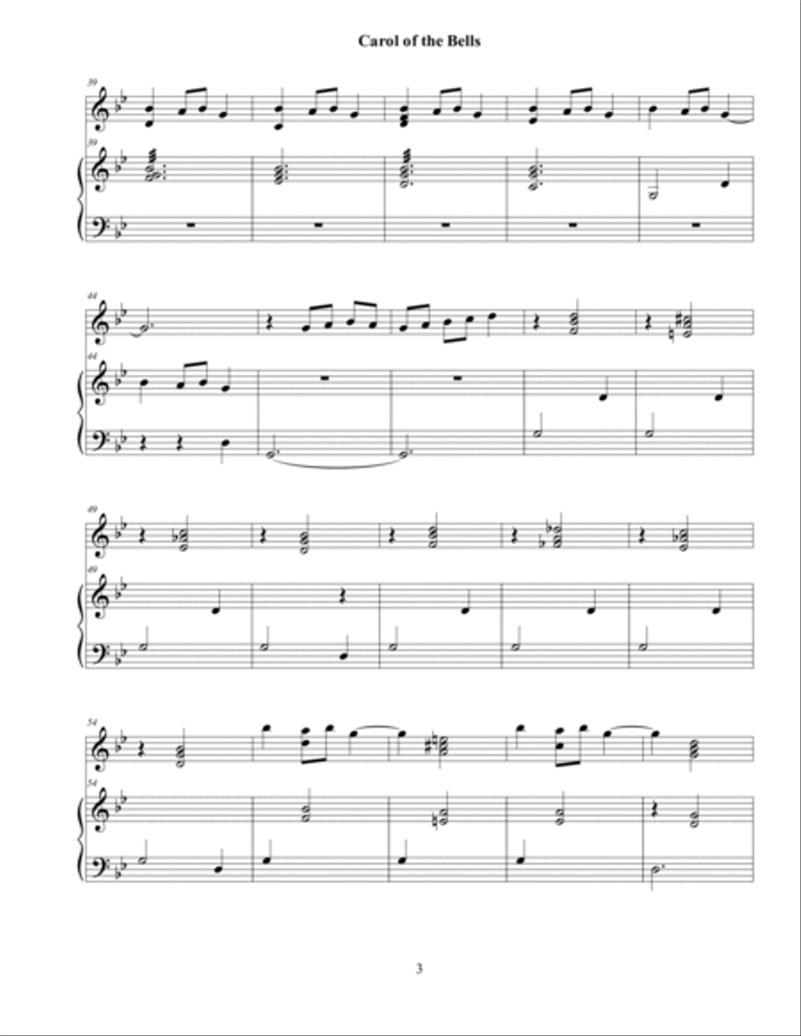 Carol of the Bells Acoustic Guitar scores gallery preview page 3