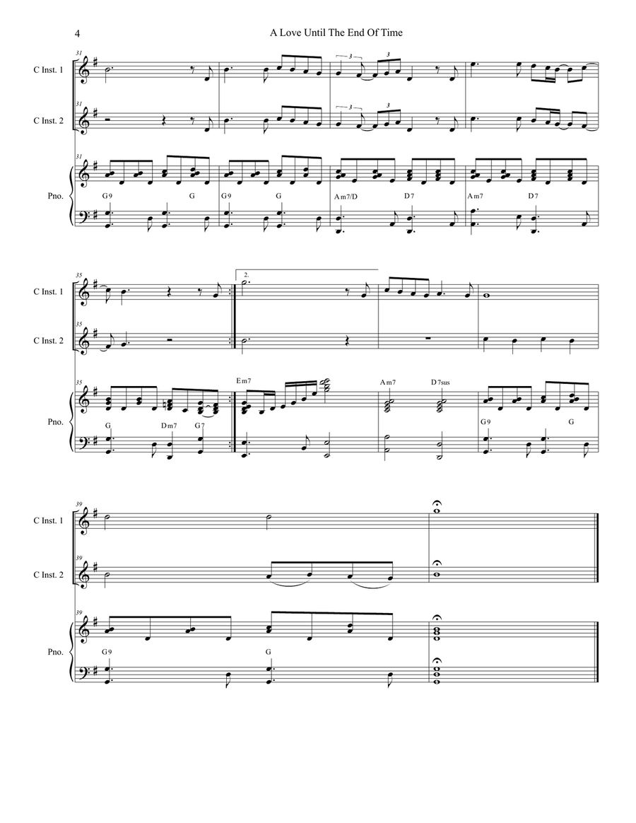 A Love Until The End Of Time Flute scores gallery preview page 4