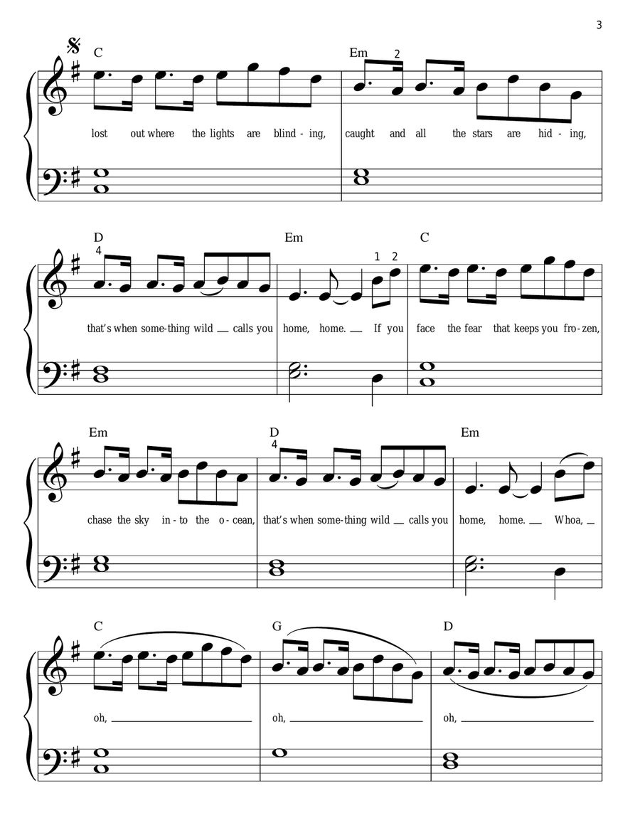 Something Wild Easy Piano scores gallery preview page 3