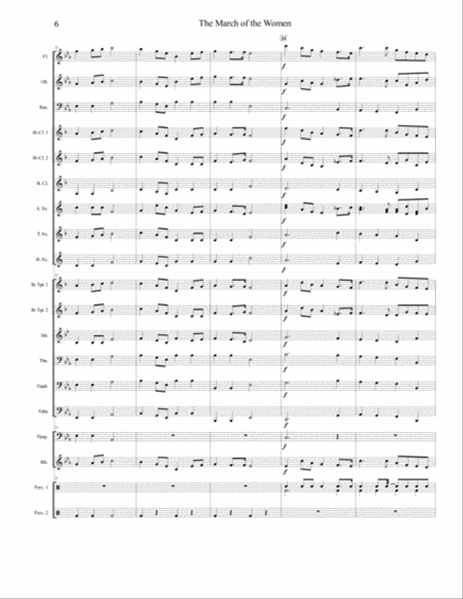 The March of the Women for Concert Band Concert Band scores gallery preview page 6