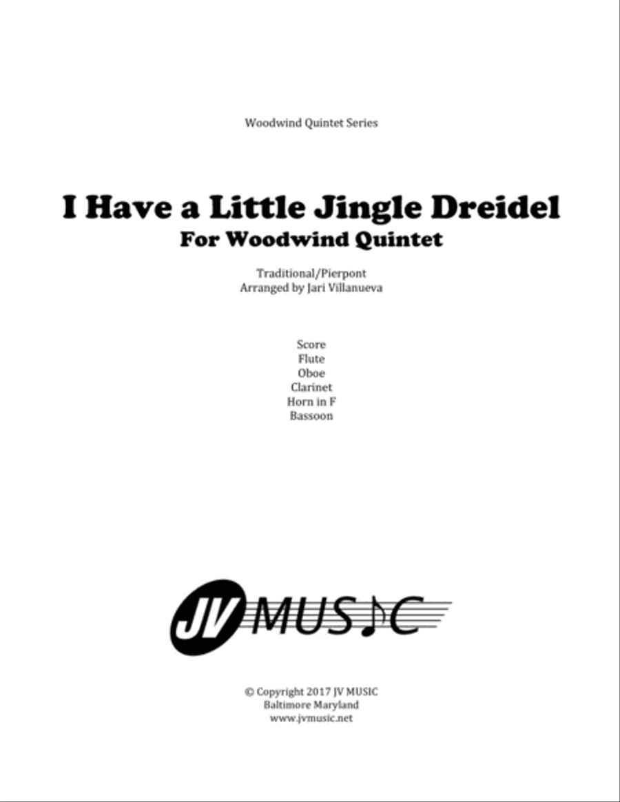 I Have a Little Jingle Dreidel for Woodwind Quintet Woodwind Quintet scores gallery preview page 1