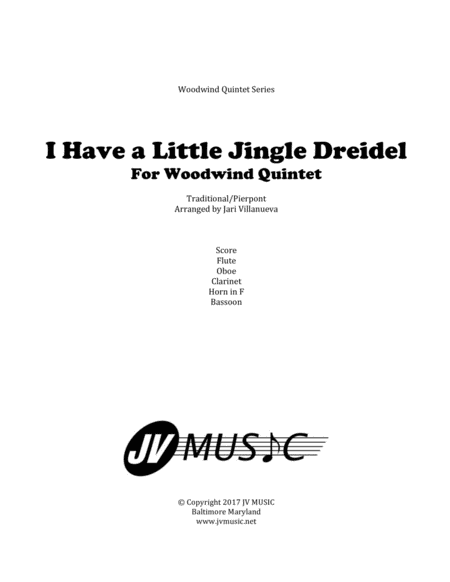 I Have a Little Jingle Dreidel for Woodwind Quintet image number null