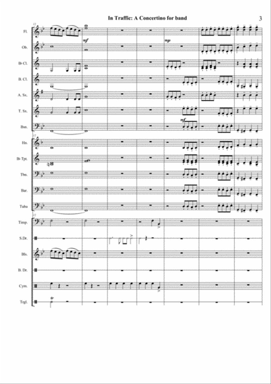 In Traffic: A Concertino for Band Concert Band scores gallery preview page 3