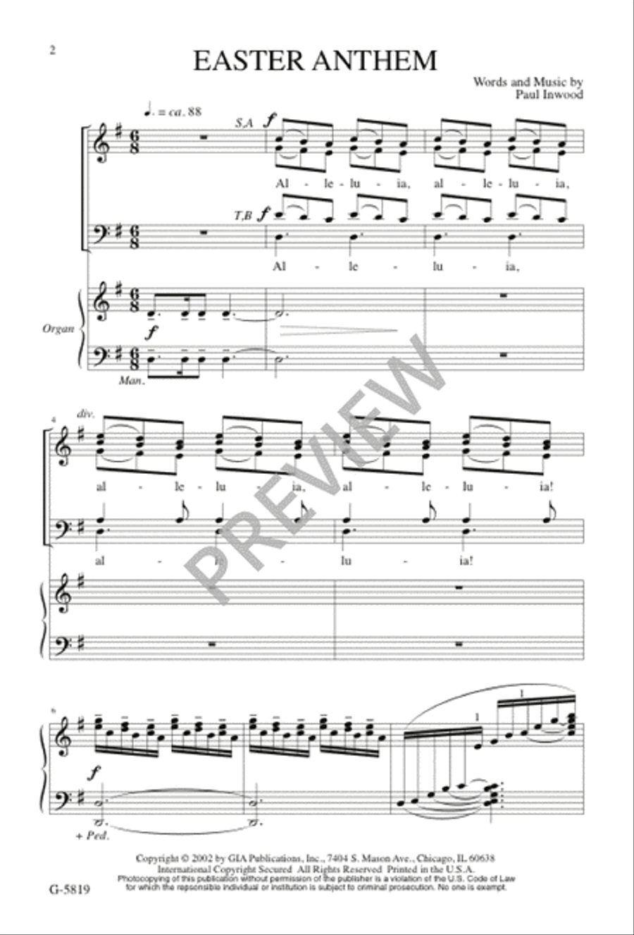 Easter Anthem SSATB scores gallery preview page 1