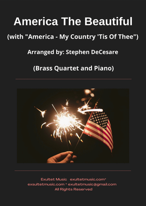 America The Beautiful (with "America - My Country 'Tis Of Thee") (Brass Quartet and Piano)