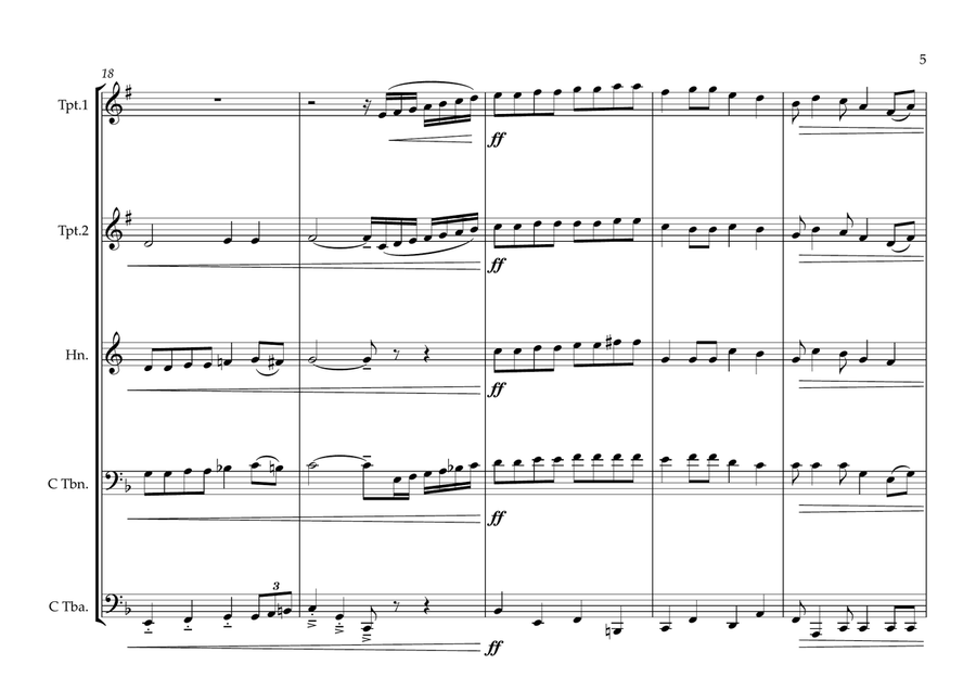 Sri Lankan National Anthem for Brass Quintet (World National Anthem Series) Brass Quintet scores gallery preview page 5