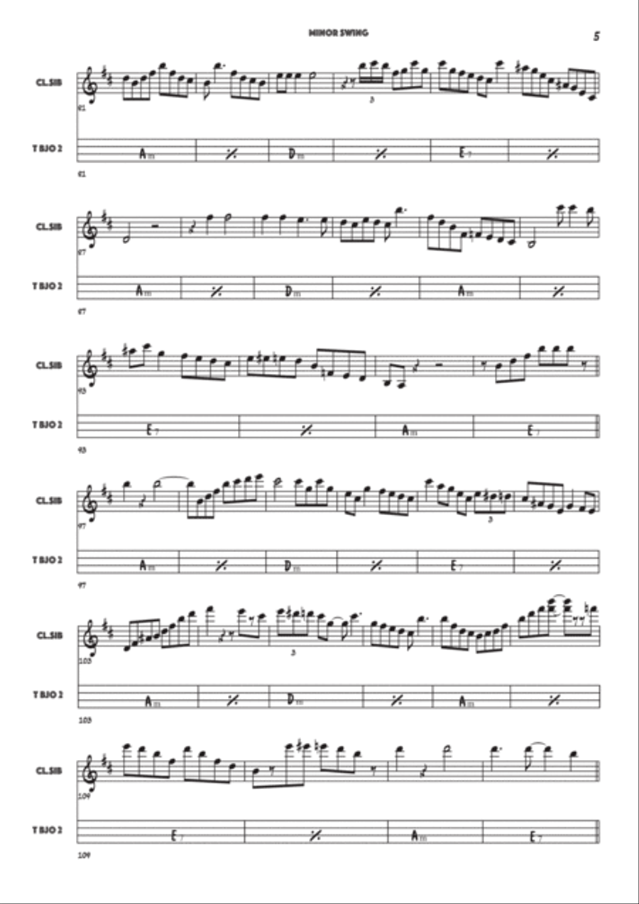 Minor Swing Woodwind Duet scores gallery preview page 5