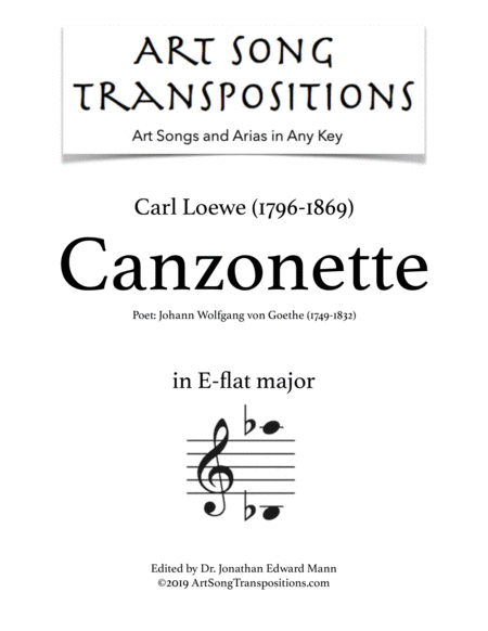 LOEWE: Canzonette (transposed to E-flat major)