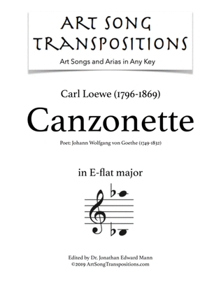 LOEWE: Canzonette (transposed to E-flat major)