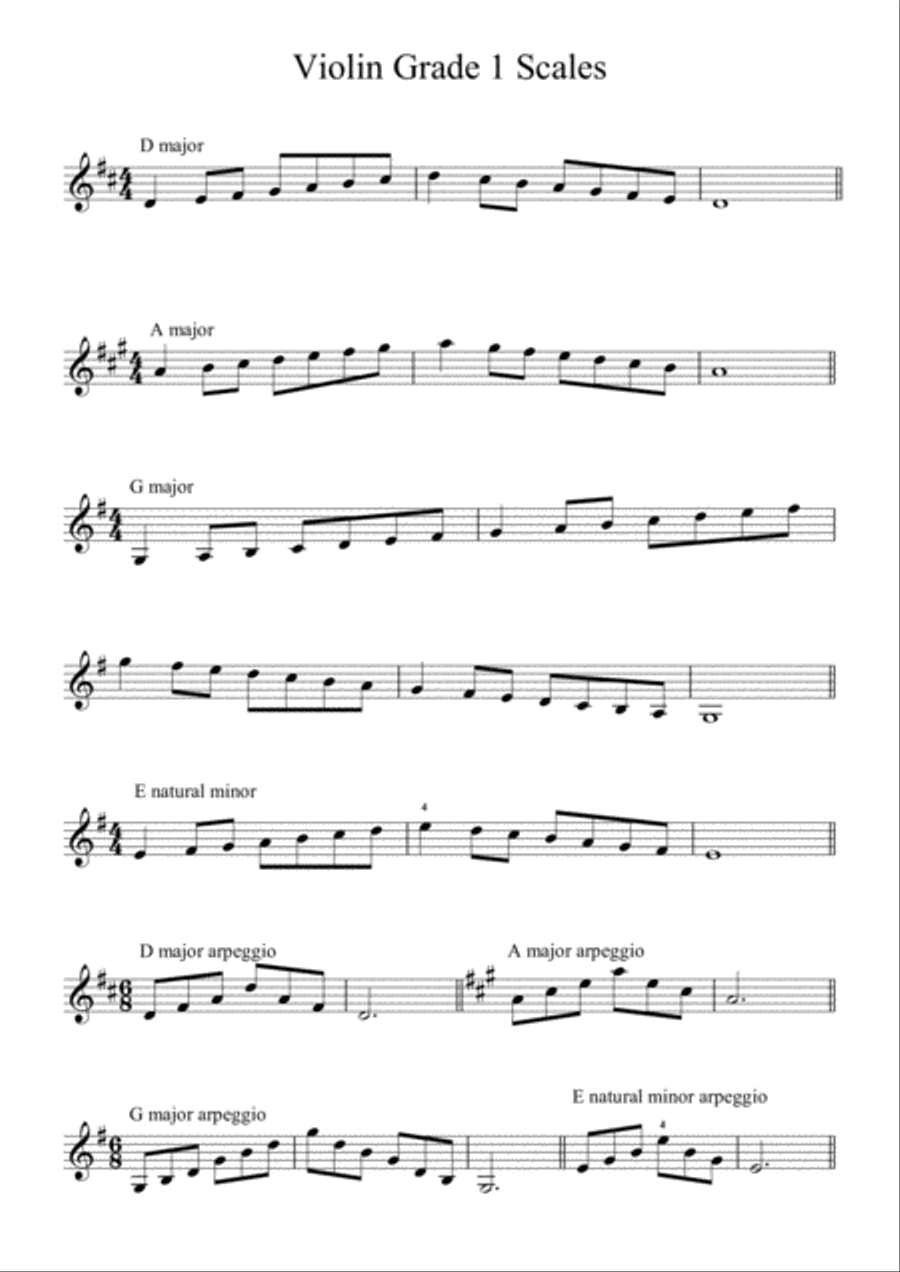 Grade 1 Violin Scales image number null