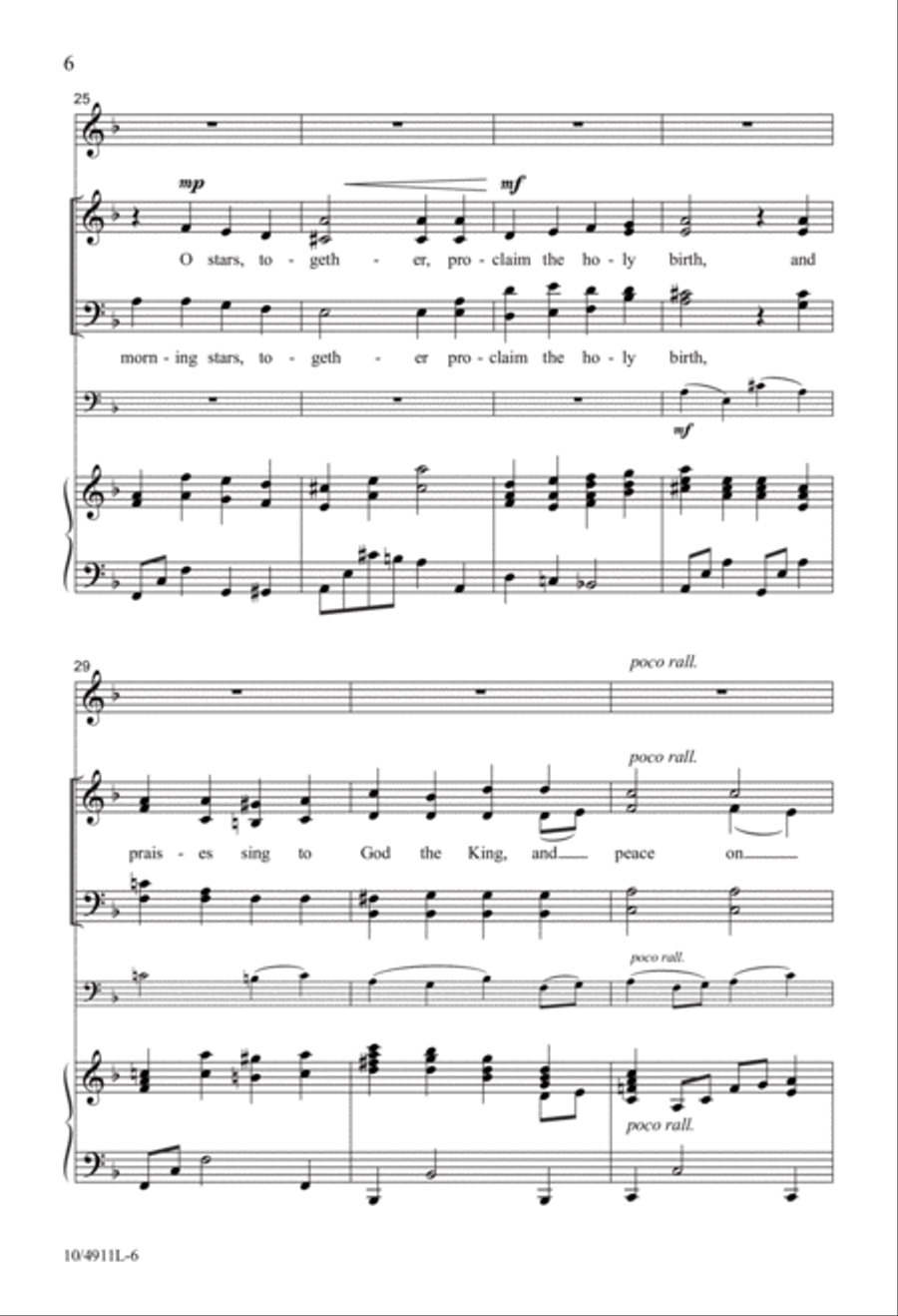 Once in Royal Bethlehem 4-Part scores gallery preview page 6