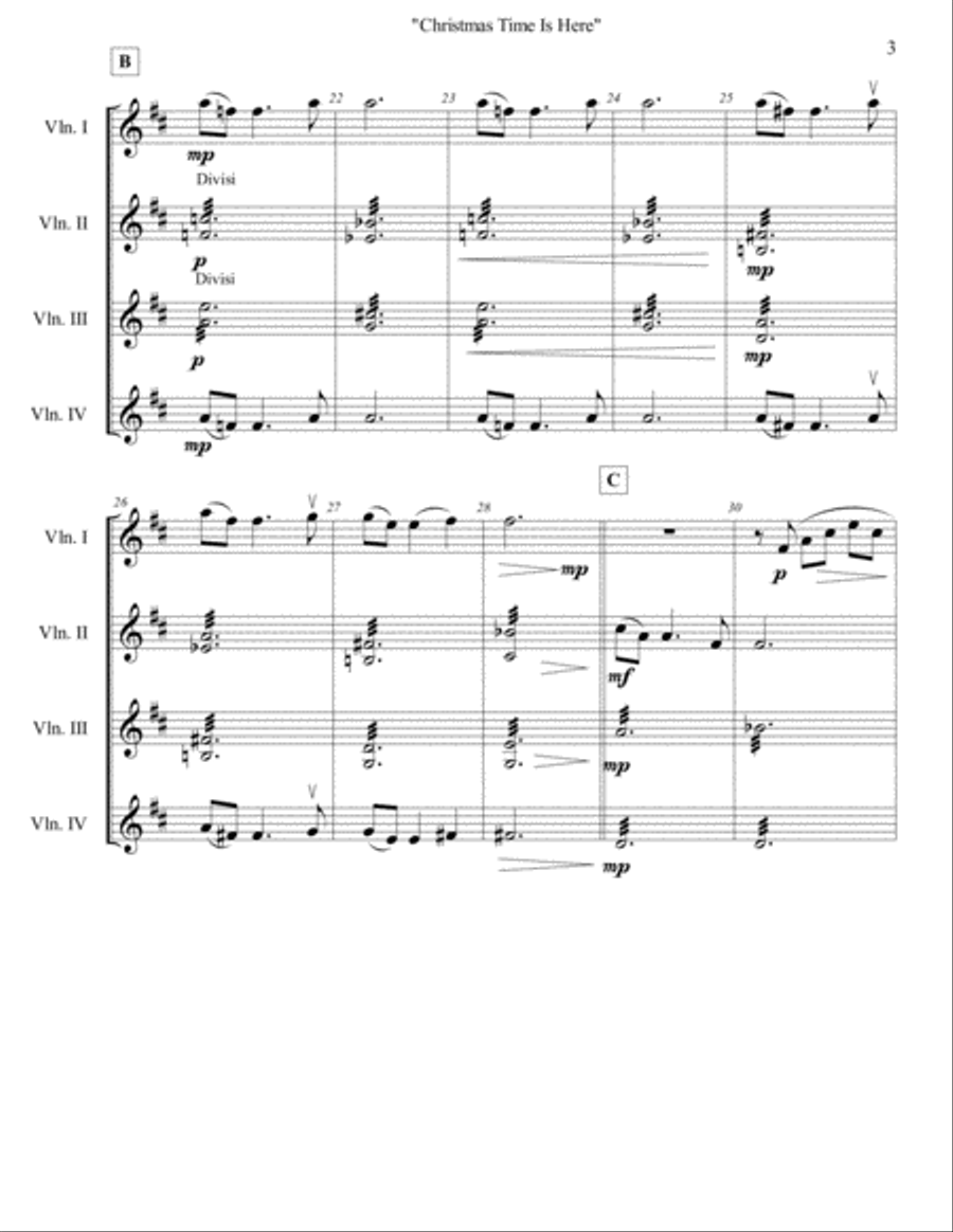 Christmas Time Is Here Violin Solo scores gallery preview page 3
