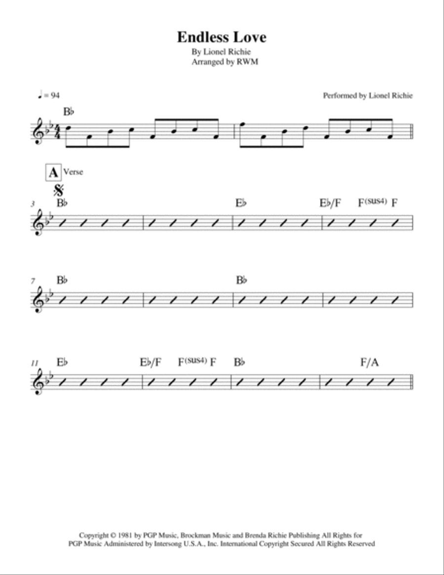 Endless Love Piano scores gallery preview page 2