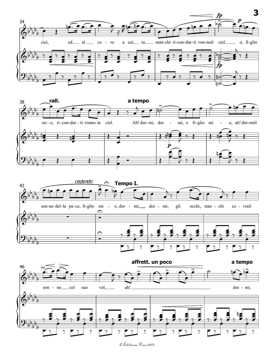 La ninna nanna, by Donizetti, A 202, in c sharp minor Piano, Vocal scores gallery preview page 5