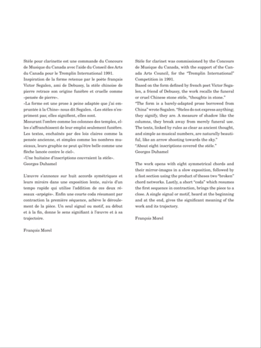 Stèle Clarinet Solo scores gallery preview page 3