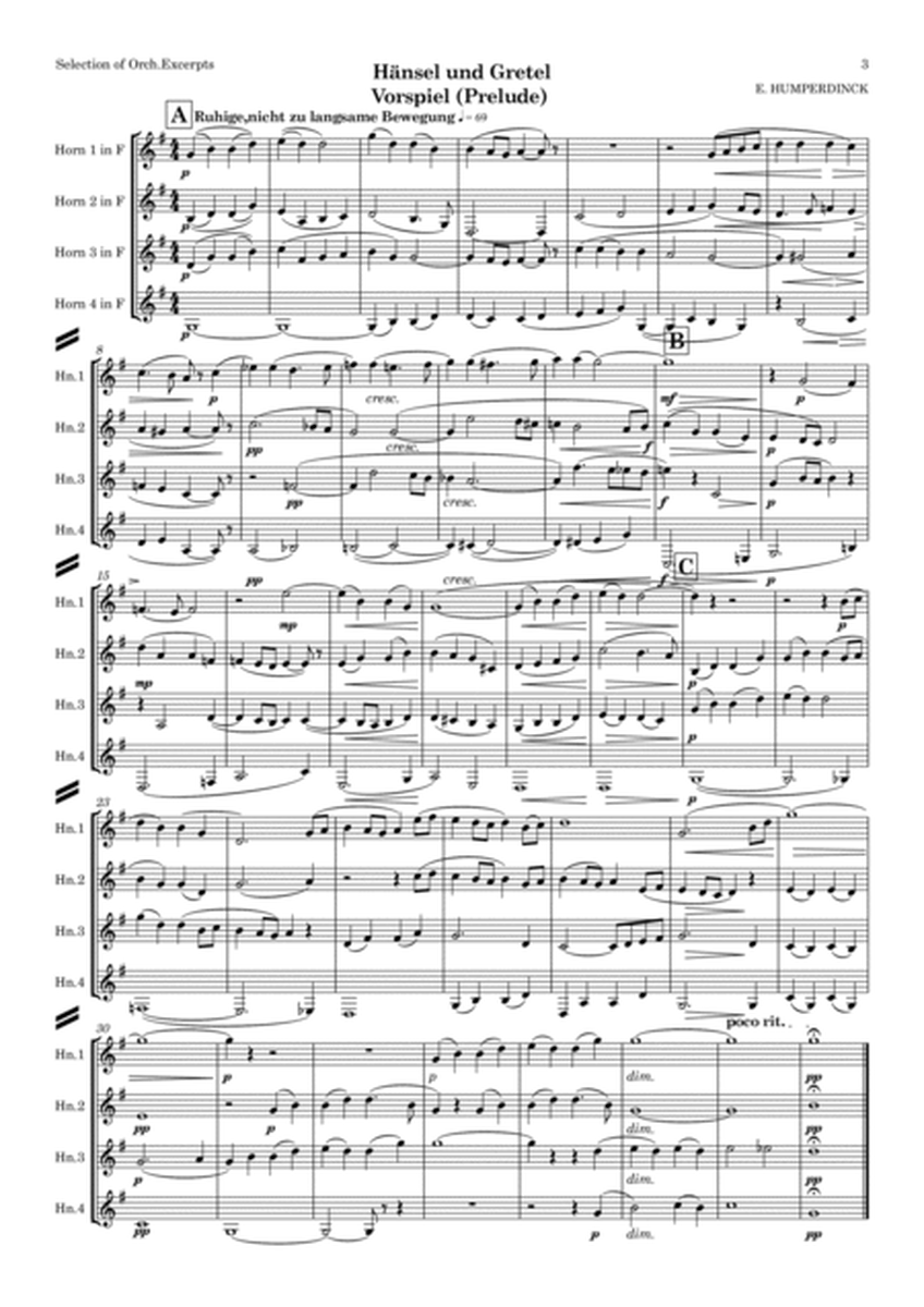 A Selection of Orchestral Excerpts arranged for horn quartet image number null