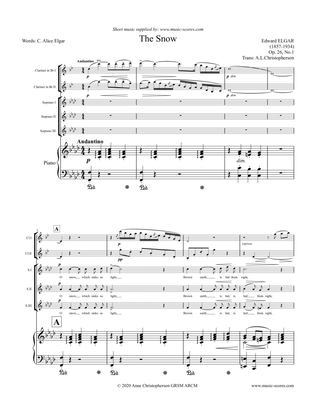 The Snow, Op.26 - SSA voices, Piano and Clarinets