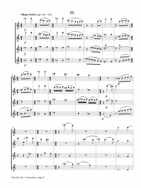 Concertino for Bass Flute Quartet