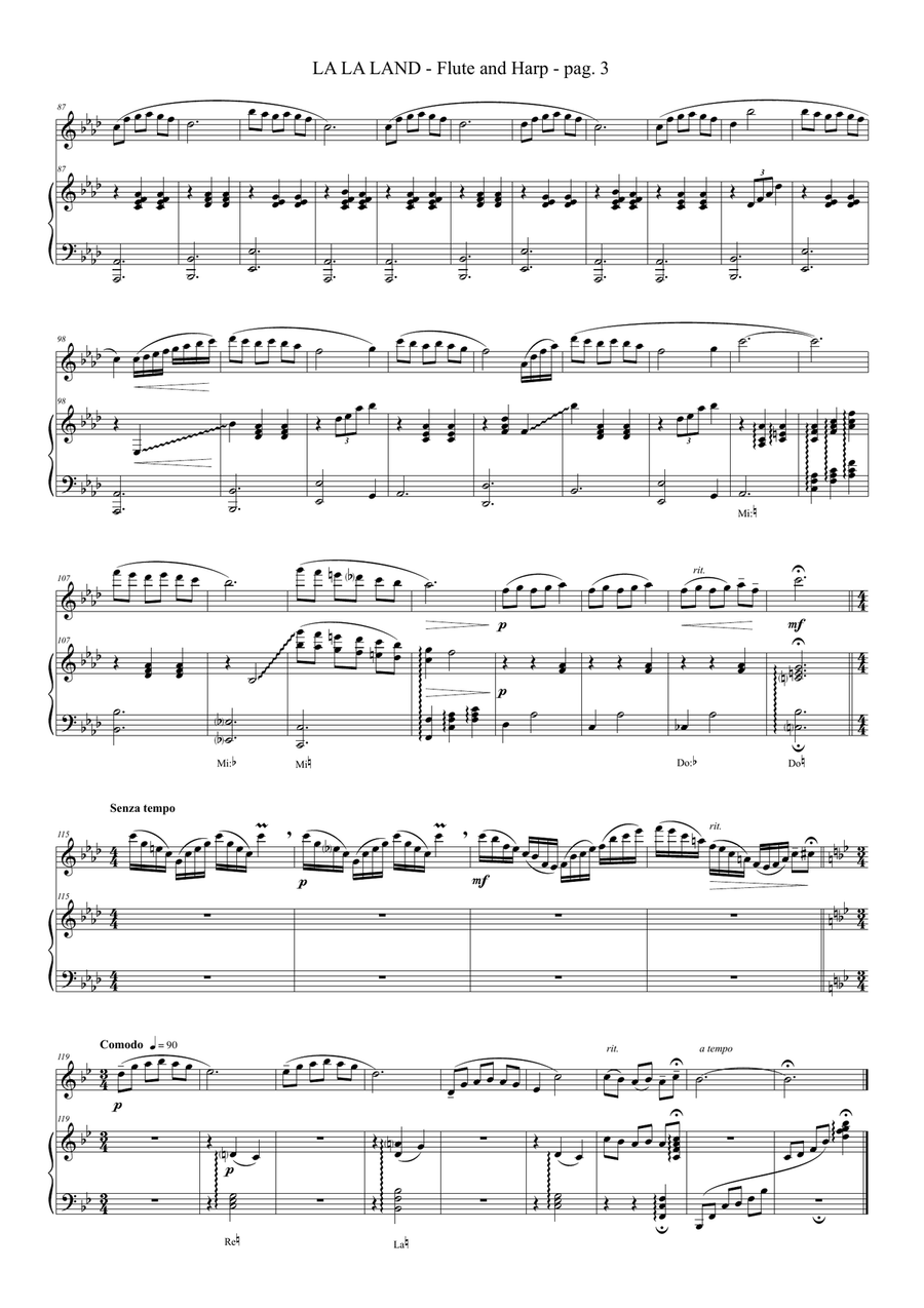 Mia & Sebastian's Theme Flute scores gallery preview page 4