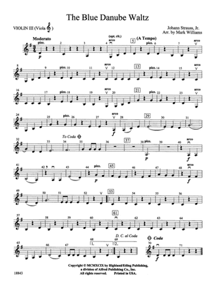 The Blue Danube Waltz: 3rd Violin (Viola [TC])