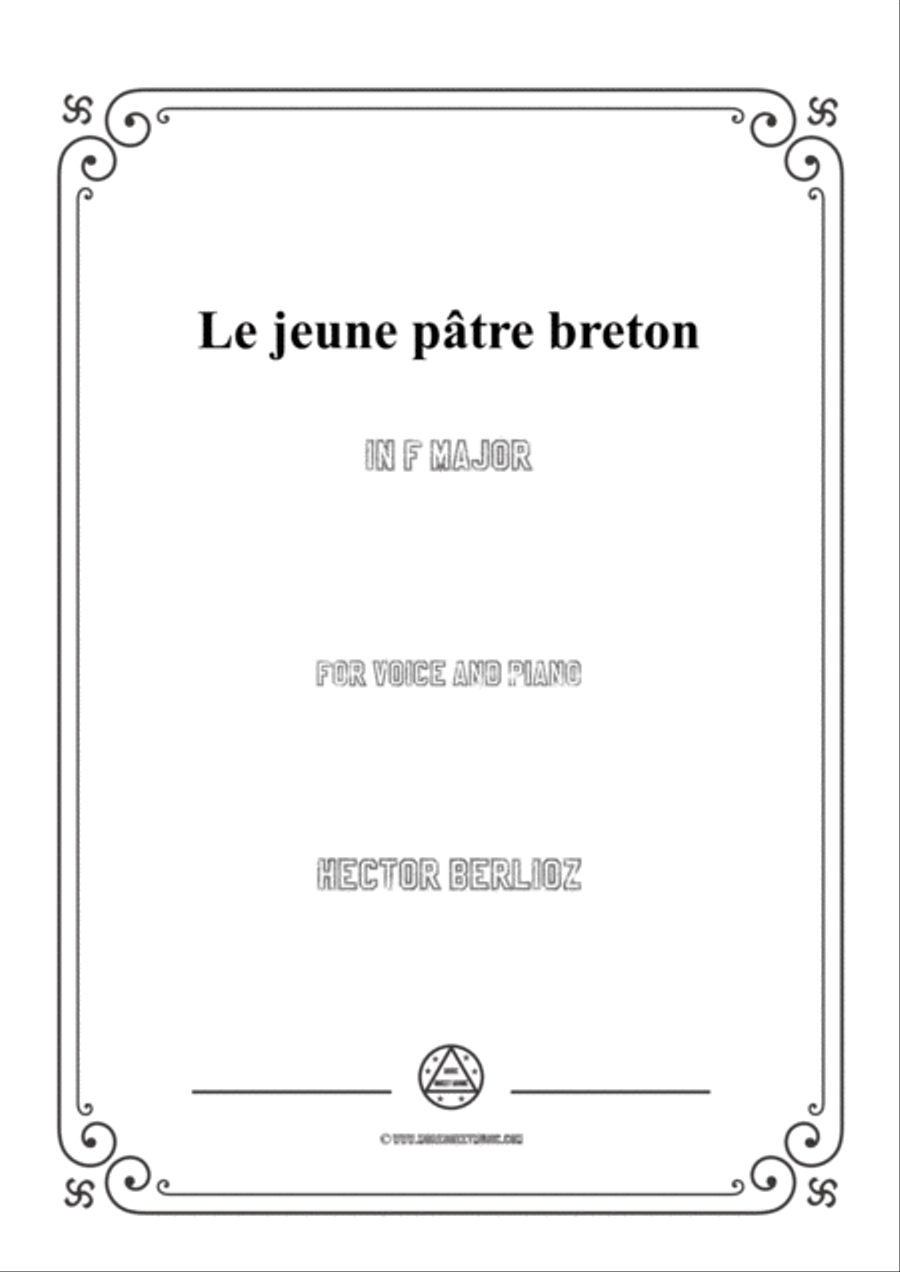 Berlioz-Le jeune pâtre breton in F Major,for voice and piano Voice Solo scores gallery preview page 1