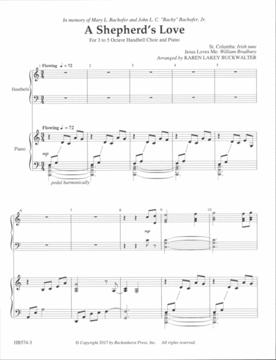 A Shepherd's Love - full score Handbell Choir scores gallery preview page 2