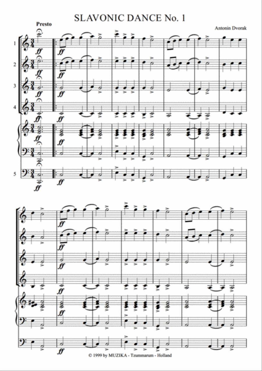 Slavonic Dance No. 1 Set of Parts scores gallery preview page 3
