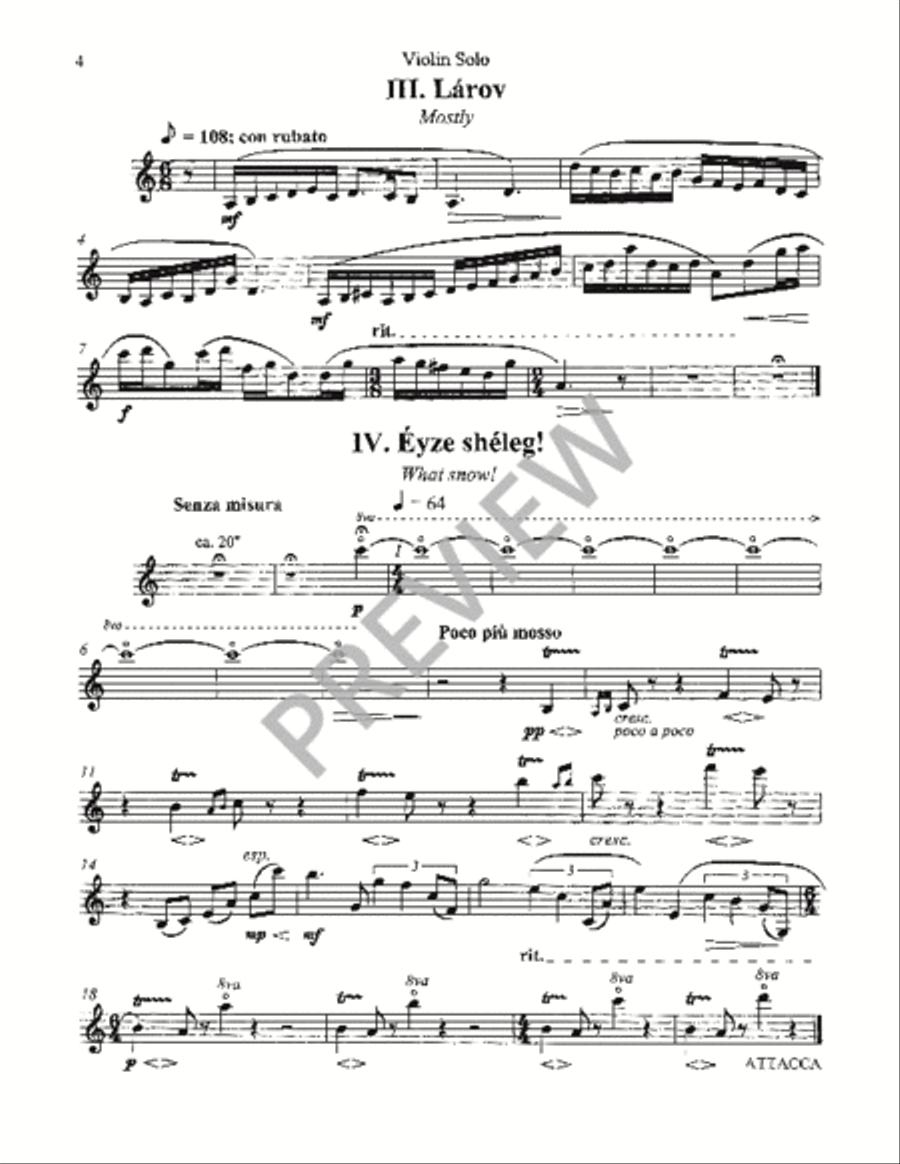 Five Hebrew Love Songs (Solo Violin Score) Choir scores gallery preview page 7