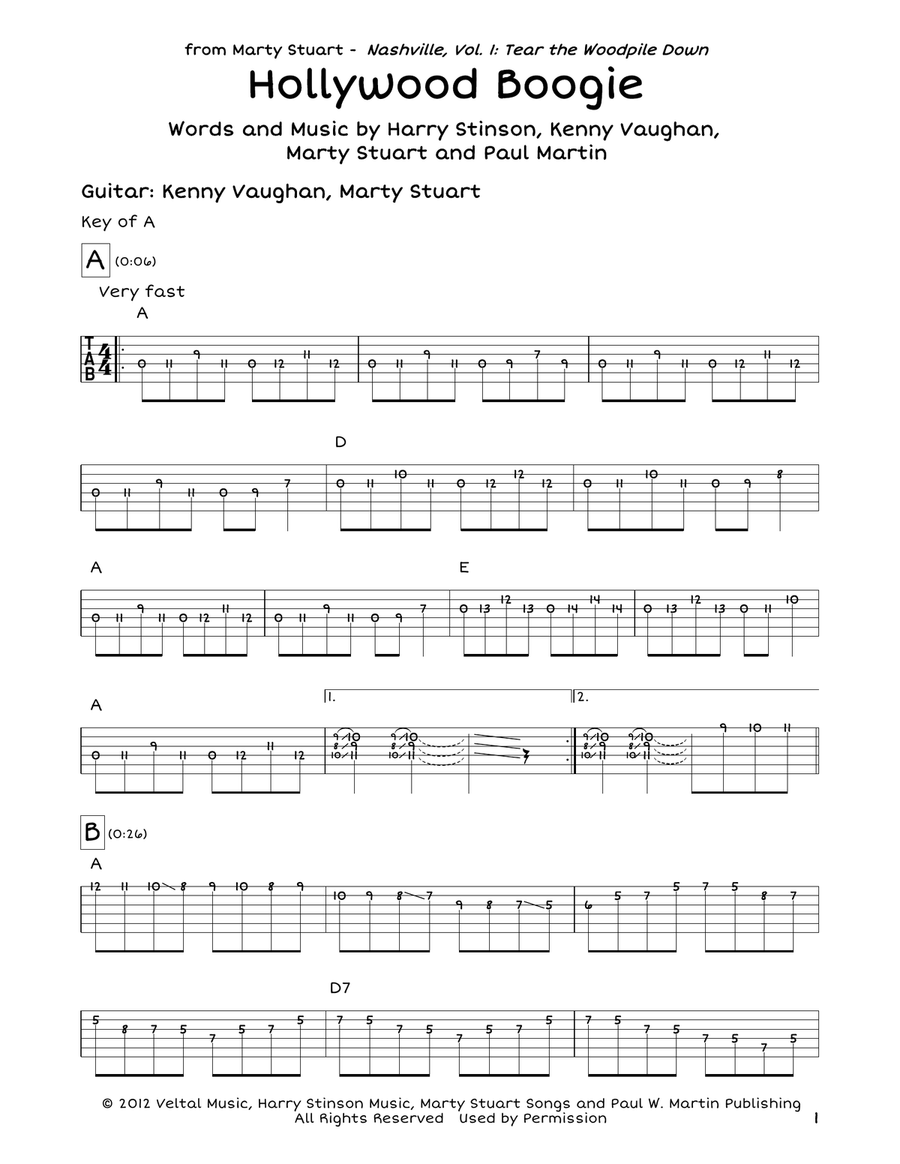 Hollywood Boogie Electric Guitar scores gallery preview page 1