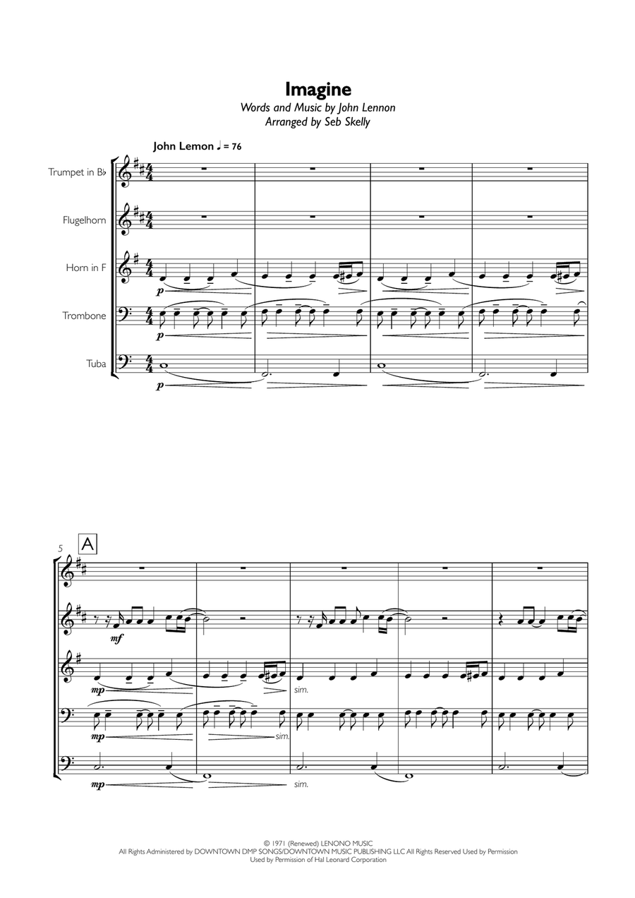Imagine Brass Ensemble scores gallery preview page 1