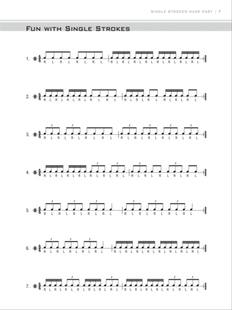 Single Strokes Made Easy Percussion scores gallery preview page 4