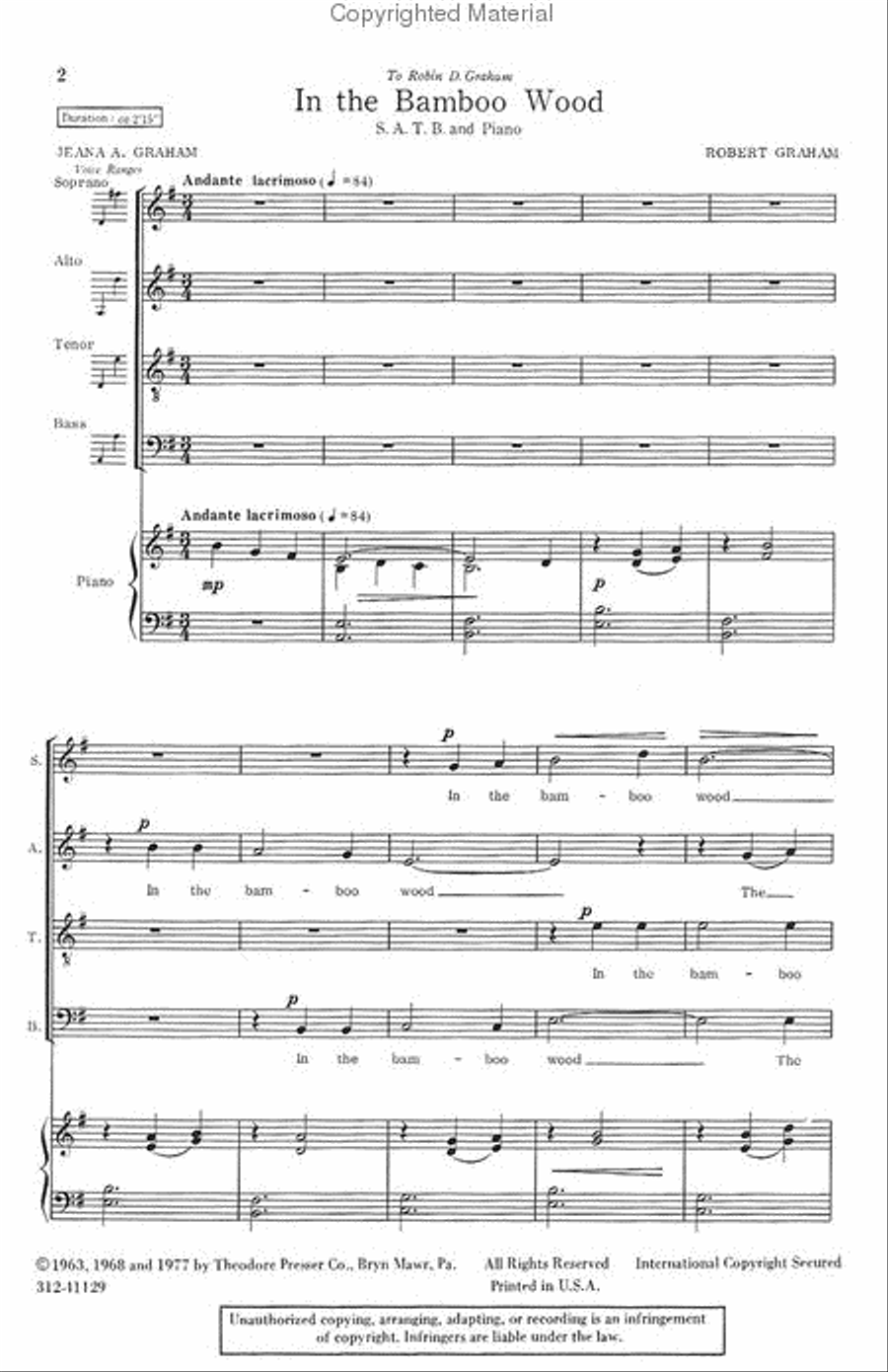 In the Bamboo Wood In the Bamboo Wood 4-Part scores gallery preview page 2