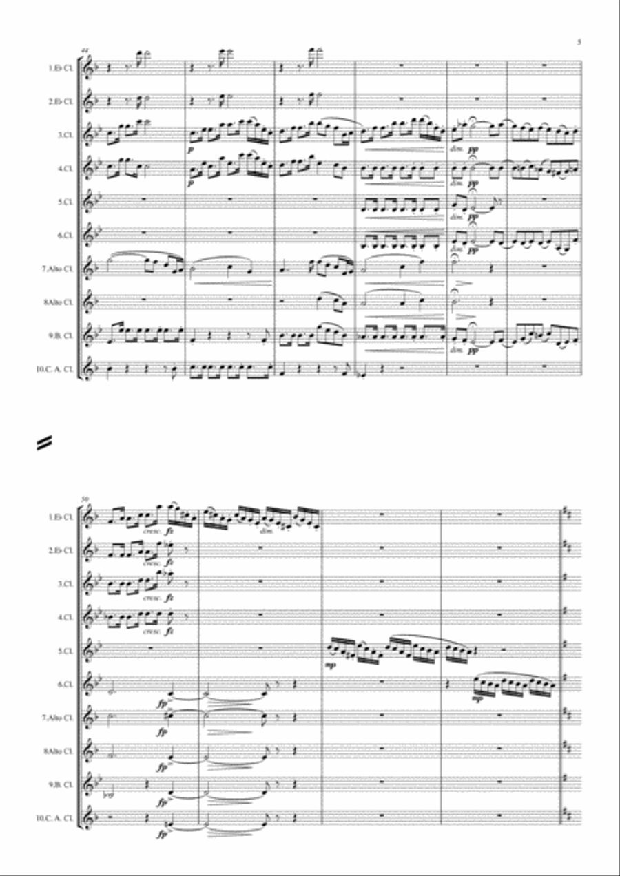Dvorak: Serenade for Strings Op.22 Mvt. I - clarinet choir (dectet)