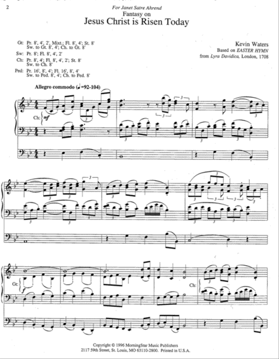 Fantasy on Jesus Christ Is Risen Today Organ scores gallery preview page 2