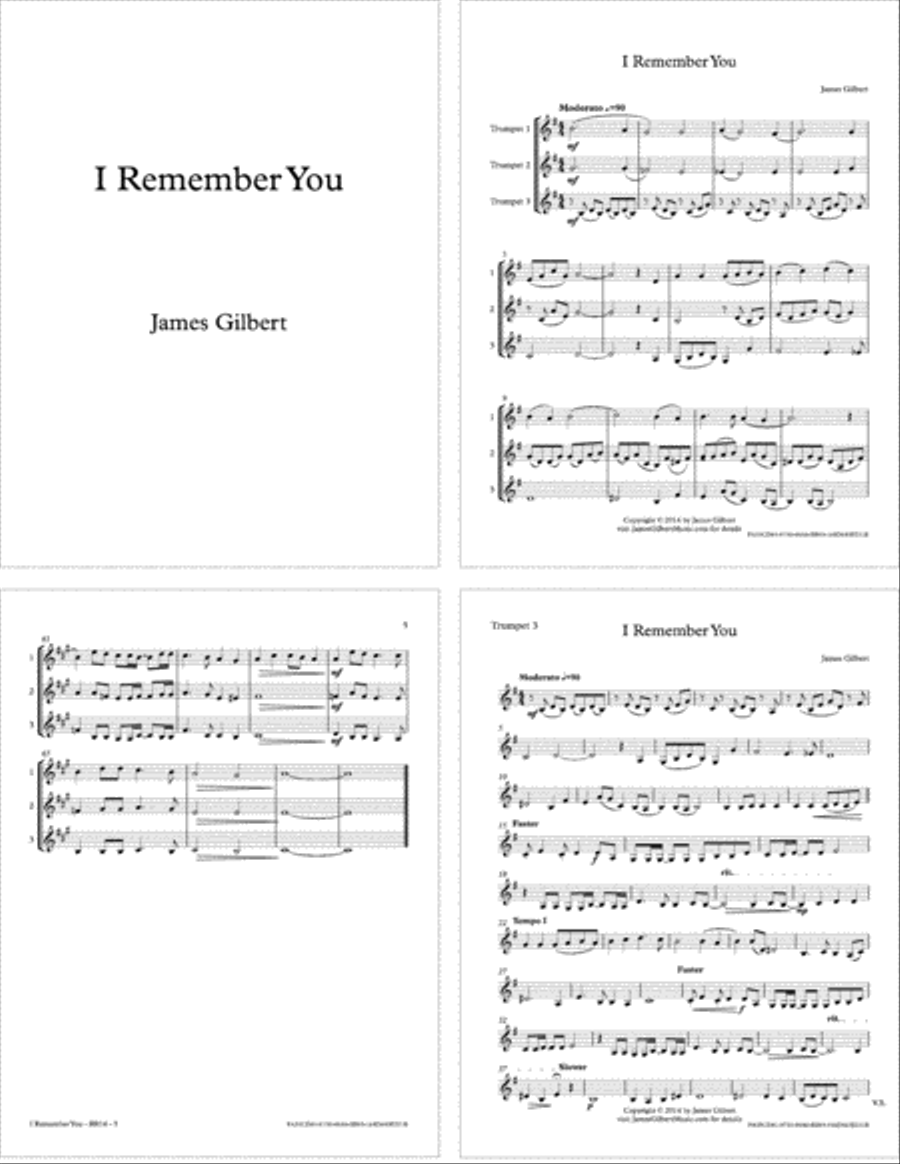 I Remember You I Remember You Brass Ensemble scores gallery preview page 1
