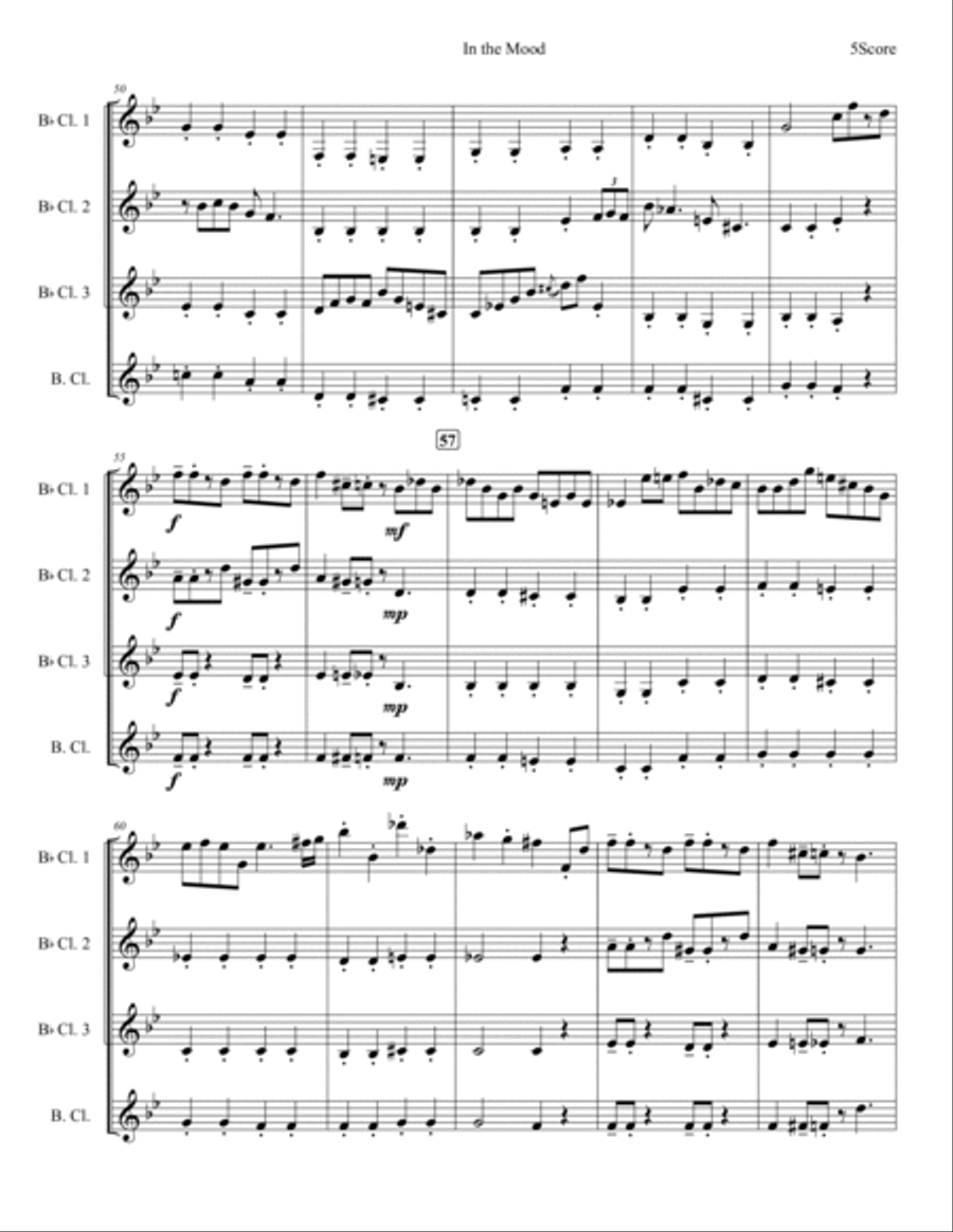In The Mood Woodwind Quartet scores gallery preview page 6