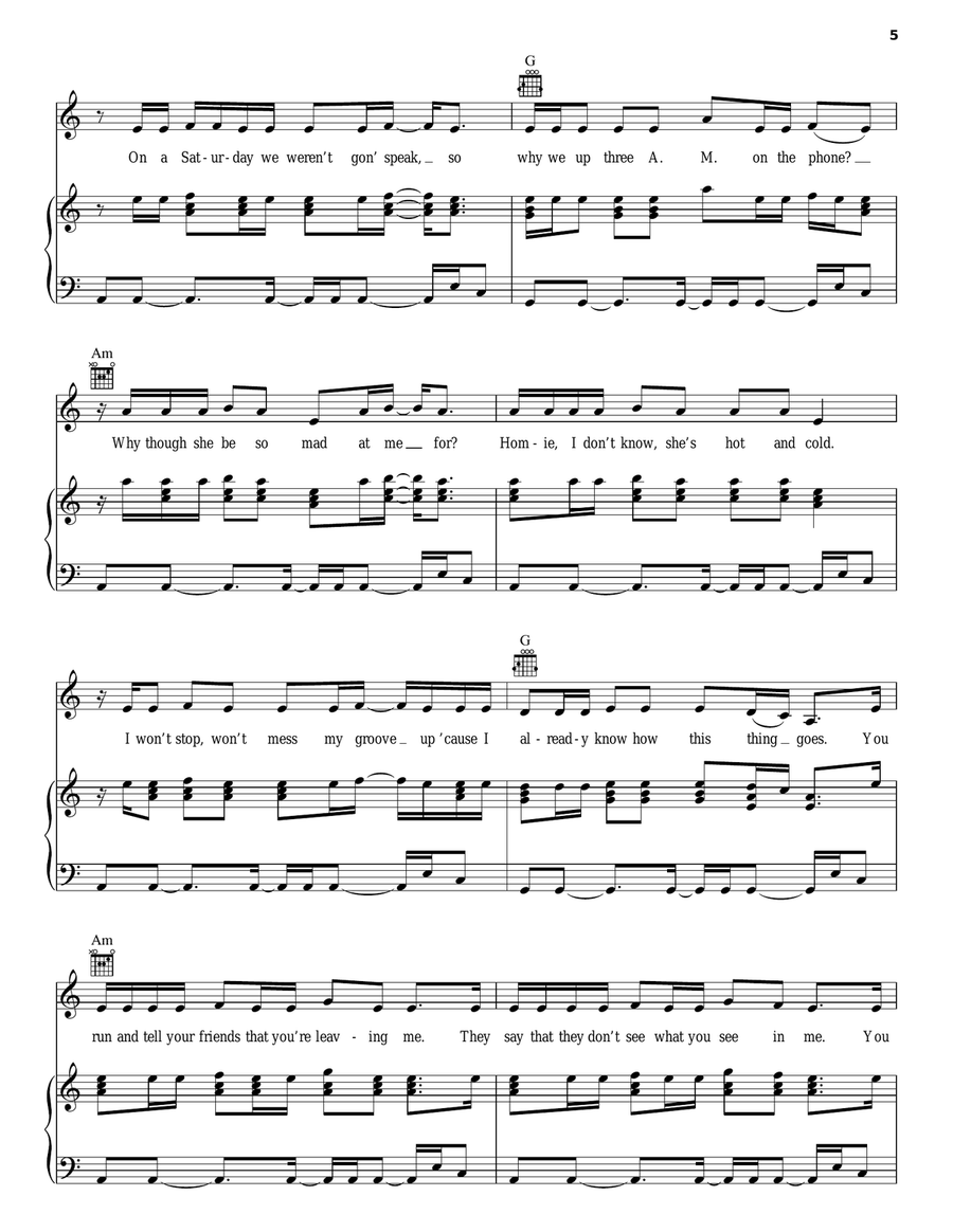Heartless Piano, Vocal, Guitar scores gallery preview page 5