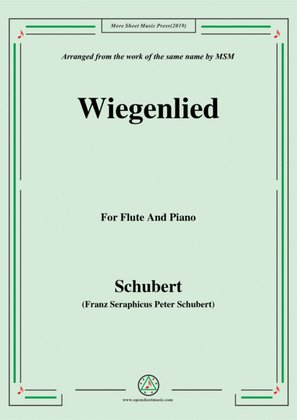 Book cover for Schubert-Wiegenlied,for Flute and Piano