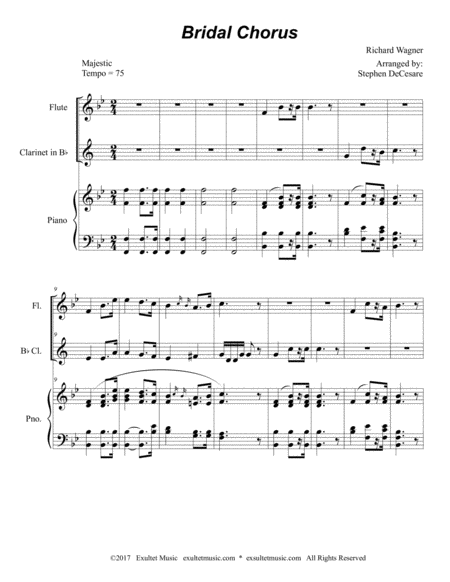 Bridal Chorus (Duet for Flute and Bb-Clarinet - Piano Accompaniment) image number null