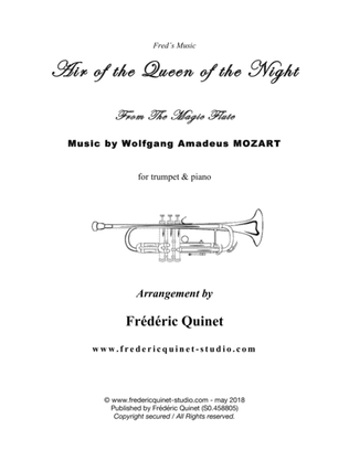 Book cover for Air of the Queen of the Night for trumpet Bb & piano