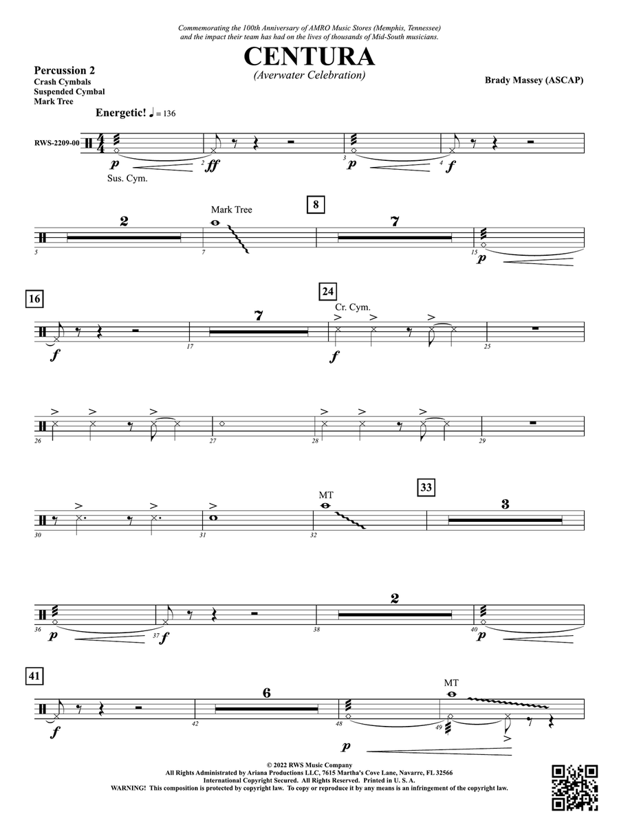 Centura - Averwater Celebration: 2nd Percussion Percussion scores gallery preview page 1